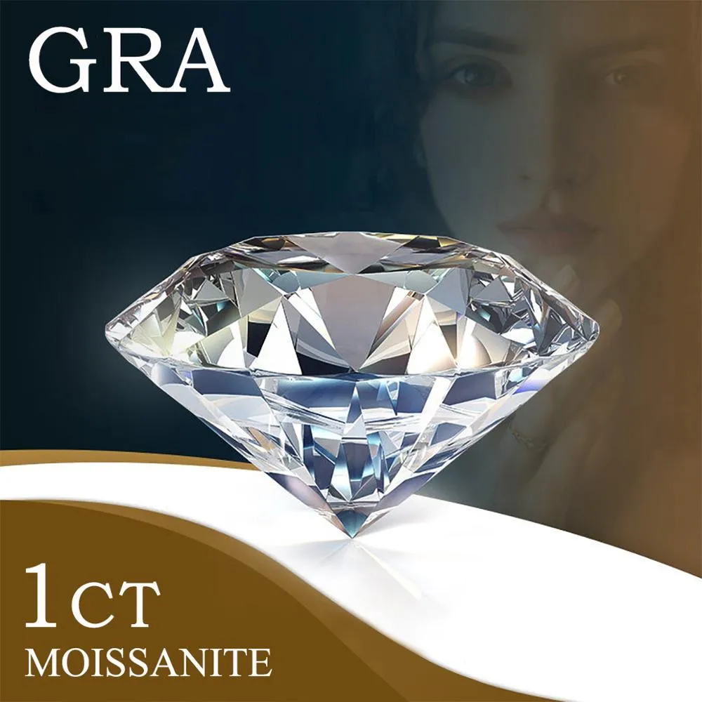 100% Genuine Loose Gemstones Moissanite Stone Gra 1Ct D Color Vvs1 Lab Diamond Undefined Excellent C