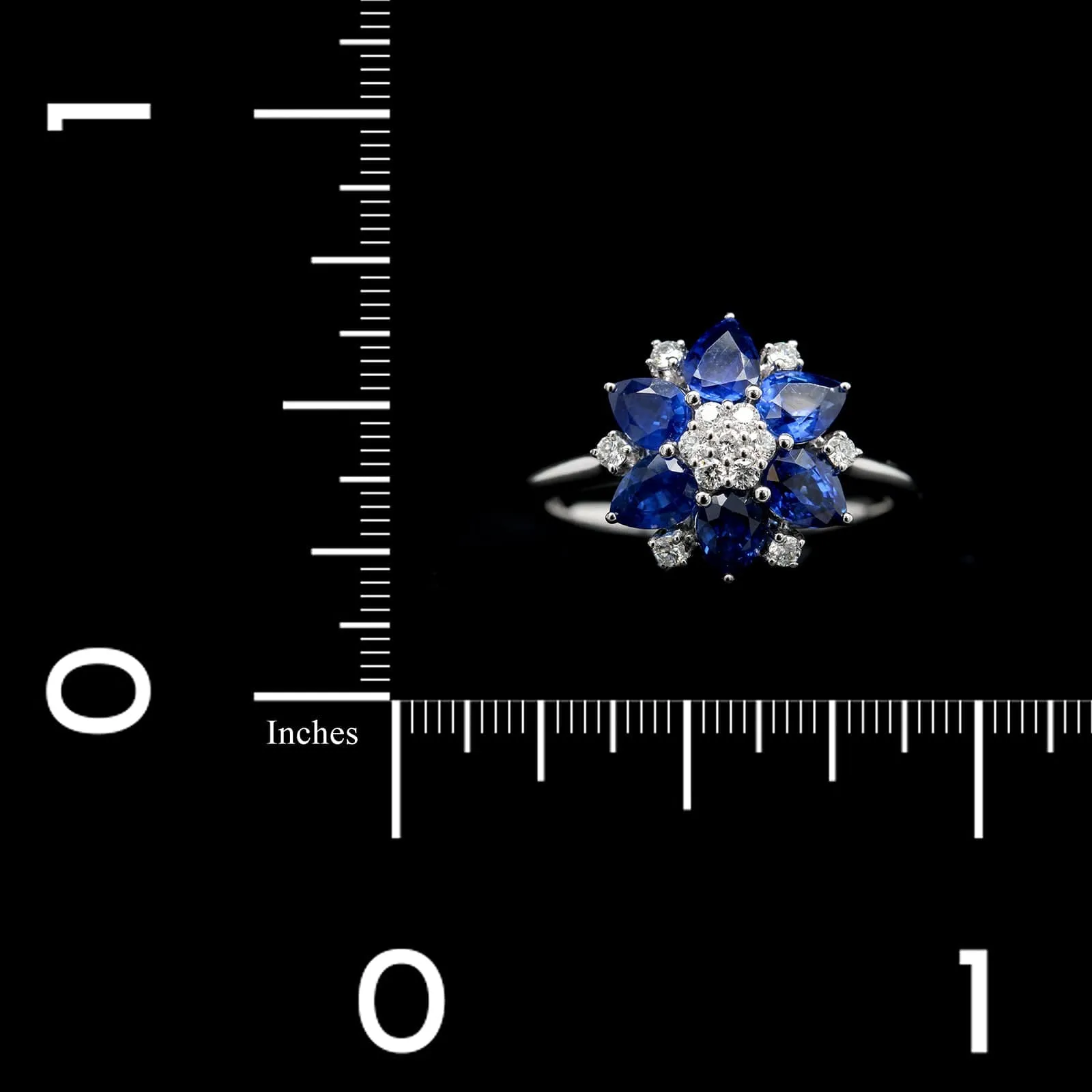 14K White Gold Estate Sapphire and Diamond Ring