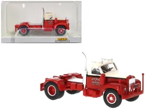 1953 Mack B-61 Truck Tractor Red and Beige Mackie the Mover 1/87 (HO) Scale Model Car by Brekina