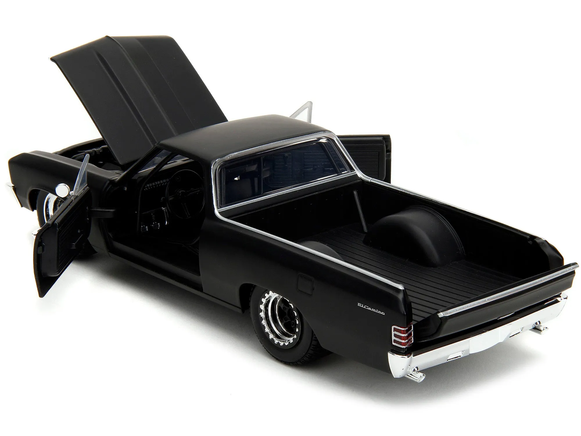 1967 Chevrolet El Camino Matt Black Fast & Furious Series 1/24 Diecast Model Car by Jada