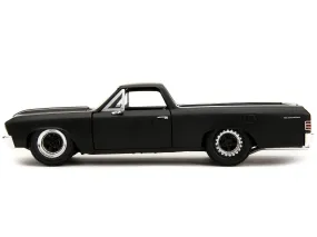 1967 Chevrolet El Camino Matt Black Fast & Furious Series 1/24 Diecast Model Car by Jada