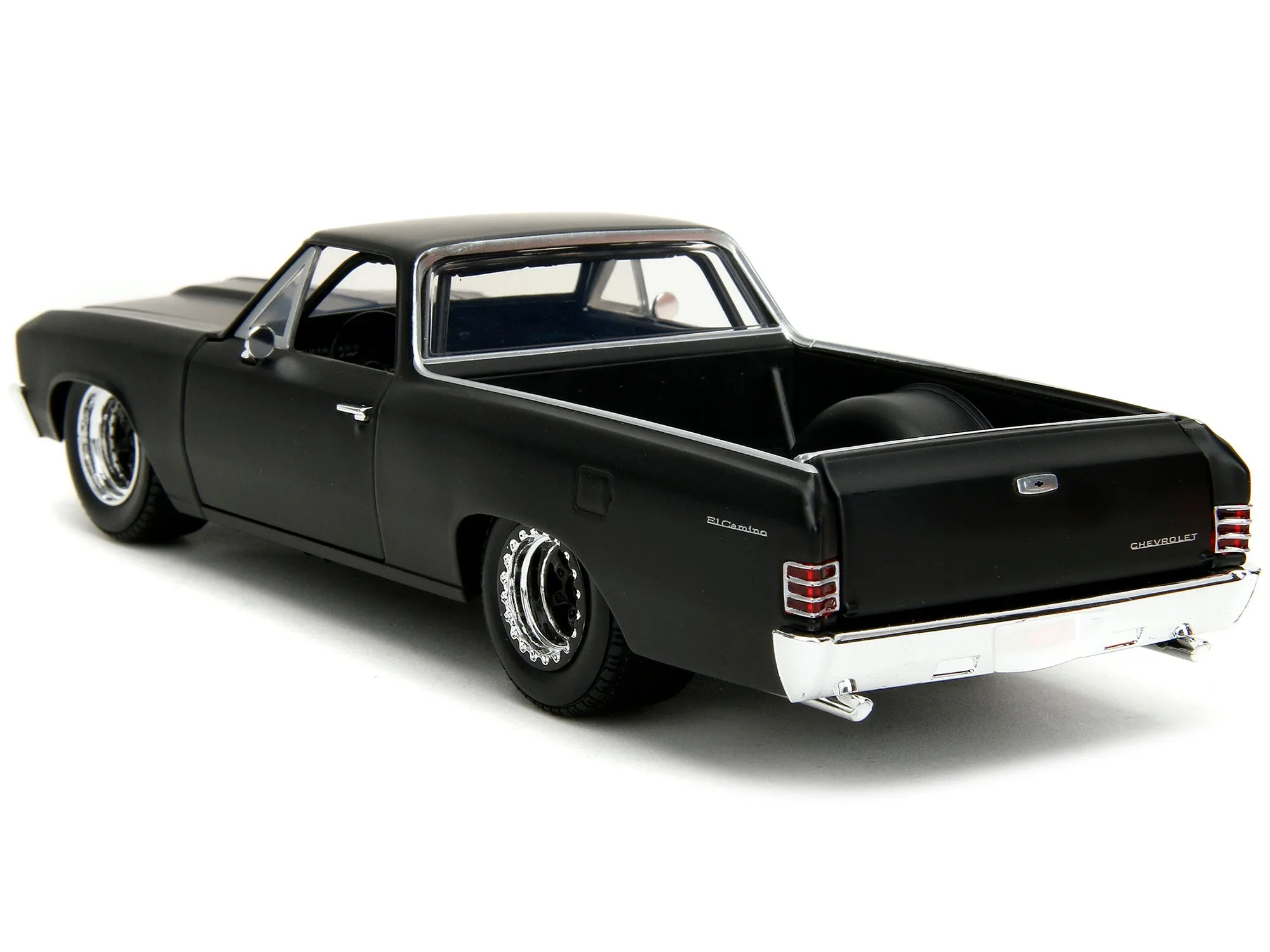 1967 Chevrolet El Camino Matt Black Fast & Furious Series 1/24 Diecast Model Car by Jada