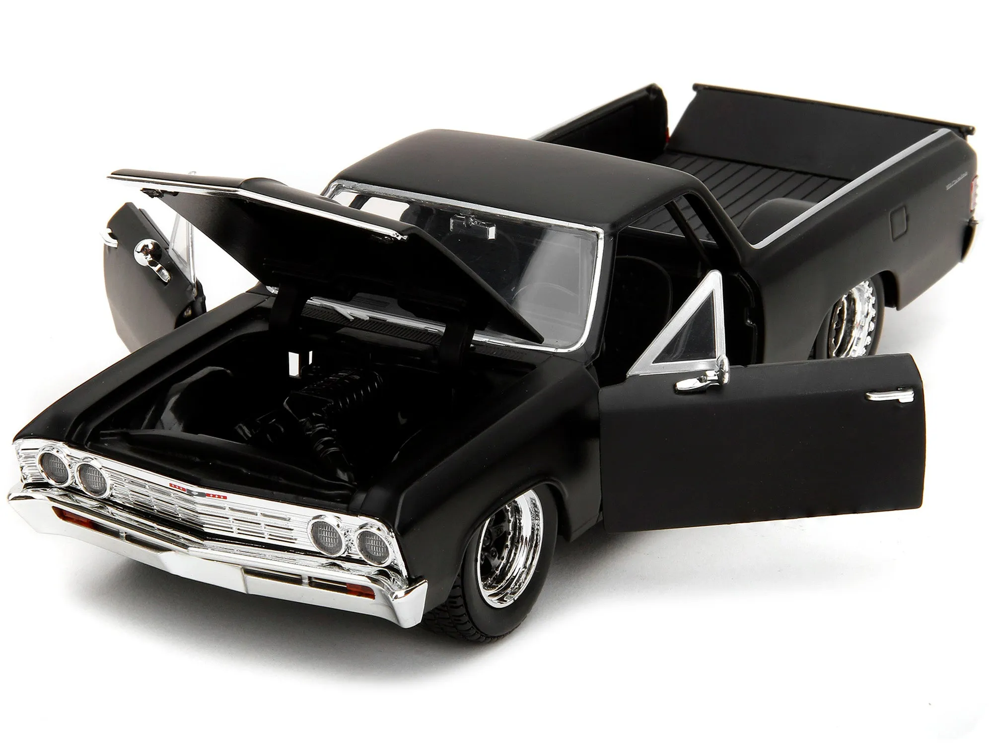 1967 Chevrolet El Camino Matt Black Fast & Furious Series 1/24 Diecast Model Car by Jada