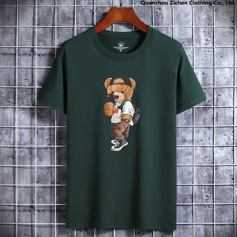 2023 Funny Bear Cotton Harajuku Tshirt For Summer