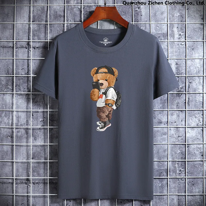 2023 Funny Bear Cotton Harajuku Tshirt For Summer