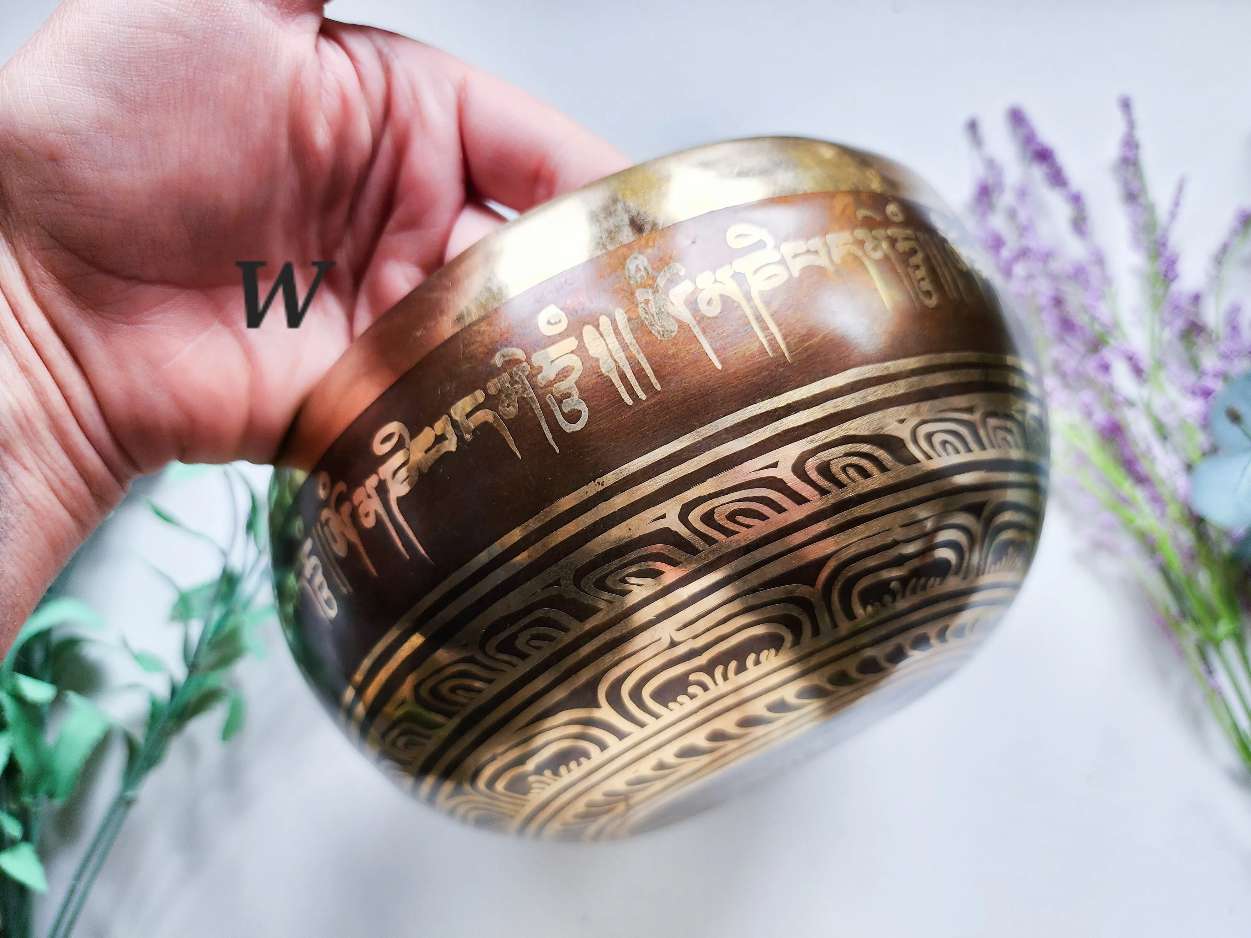 7.5 Tibetan Etched Singing Bowl