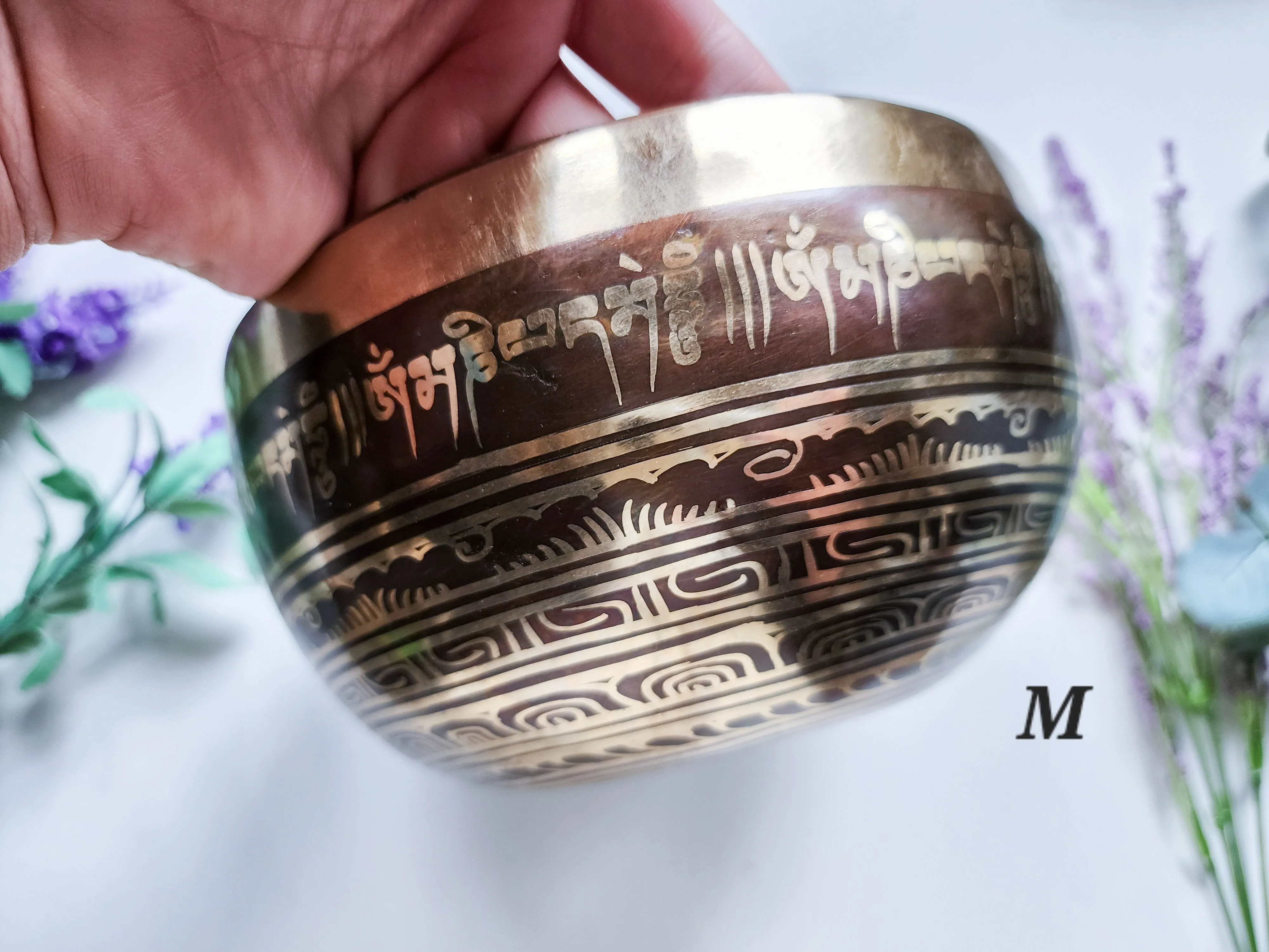 7.5 Tibetan Etched Singing Bowl