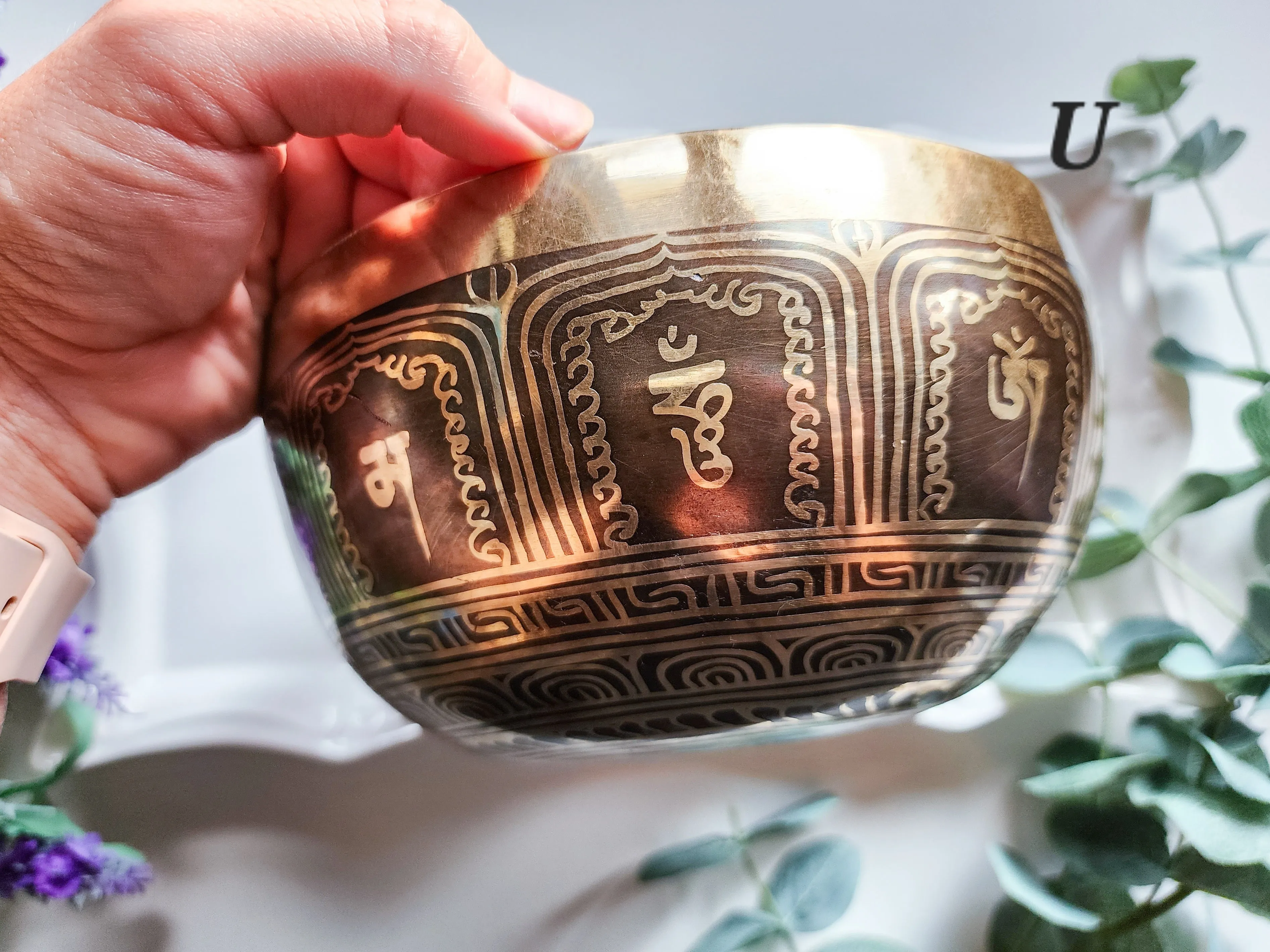 7.5 Tibetan Etched Singing Bowl