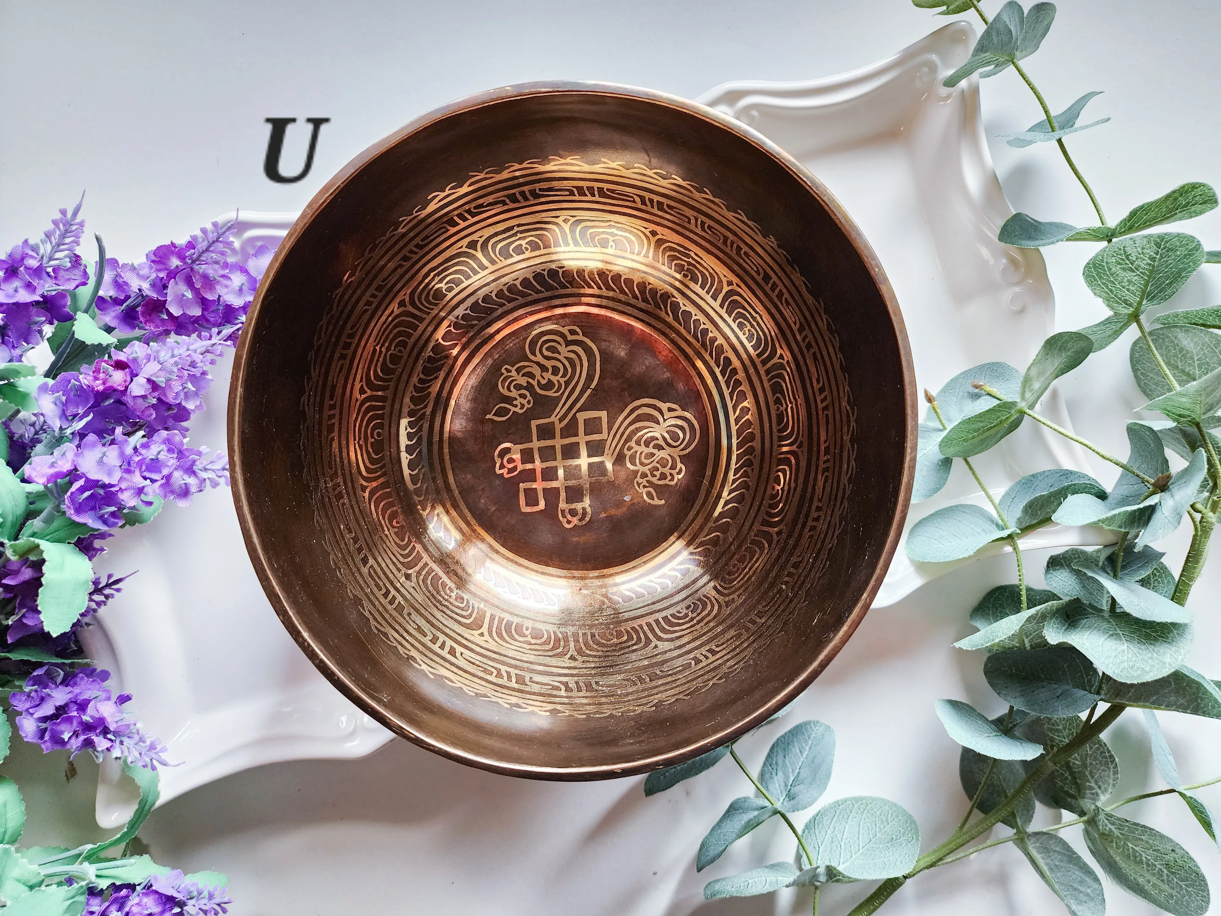 7.5 Tibetan Etched Singing Bowl