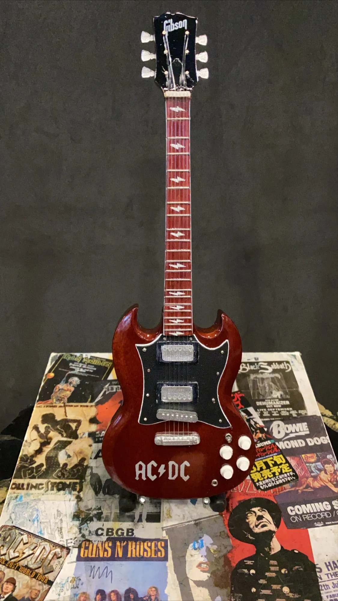 AC/DC Gibson SG Miniature Guitar