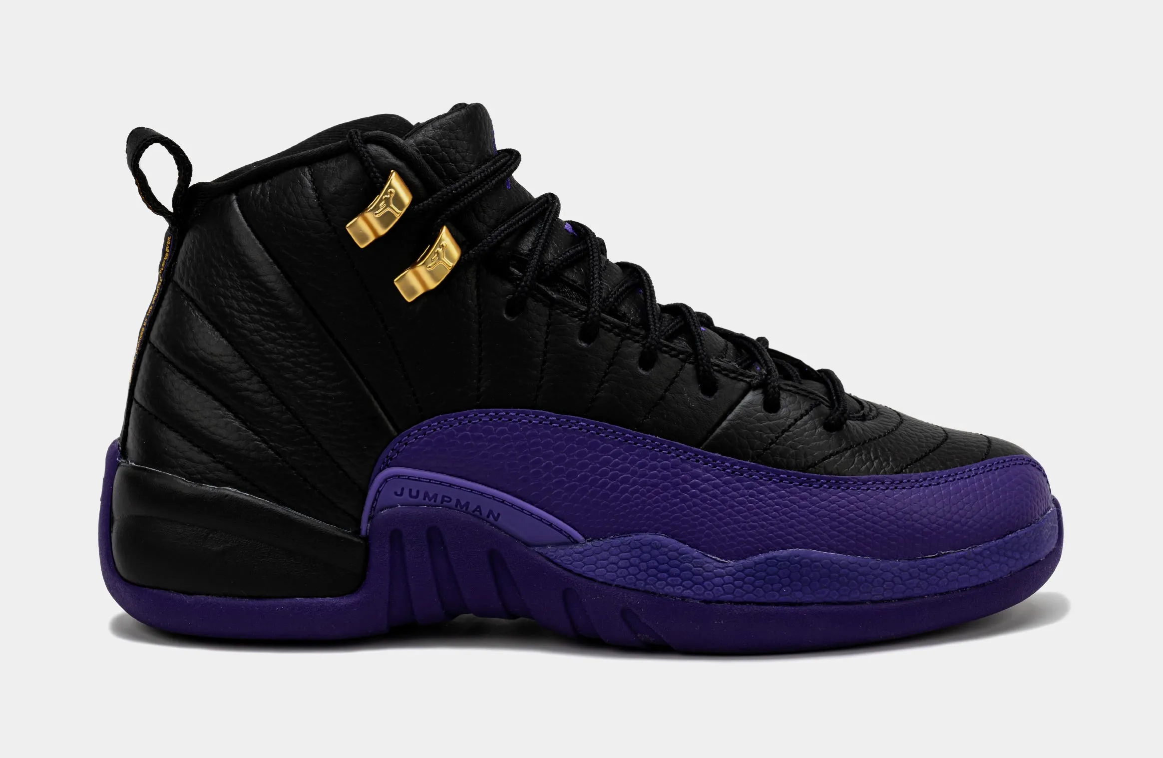 Air Jordan 12 Retro Field Purple Grade School Lifestyle Shoes (Black/Purple)