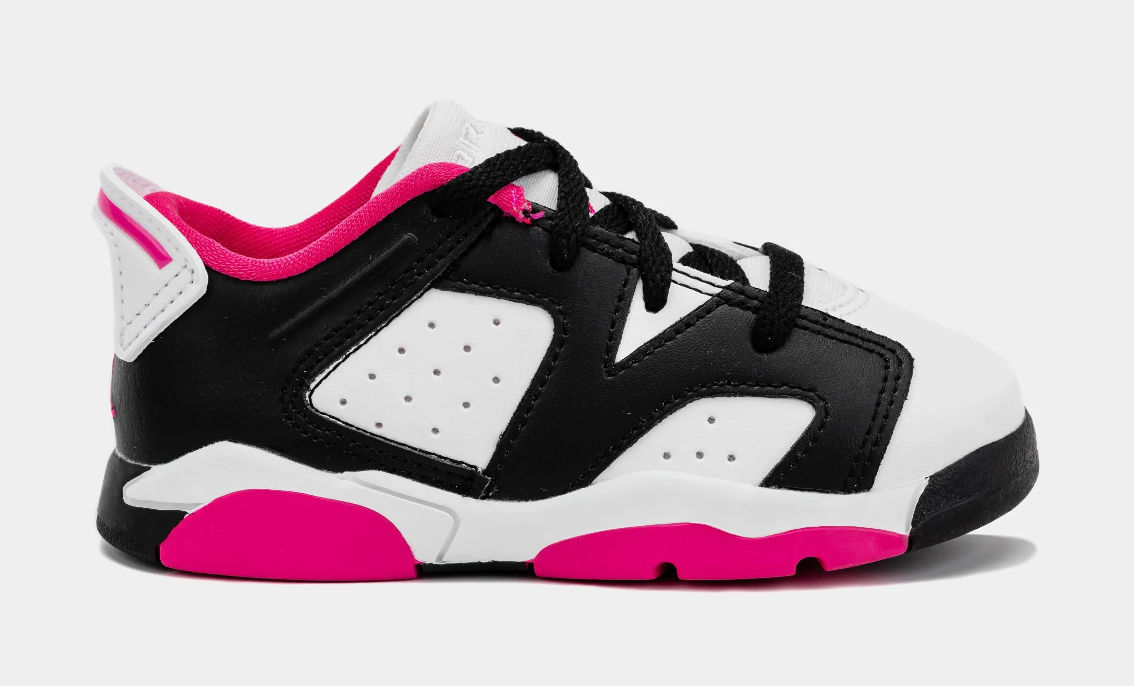 Air Jordan 6 Retro Low Fierce Pink Infant Toddler Lifestyle Shoes (Black/Fierce Pink)