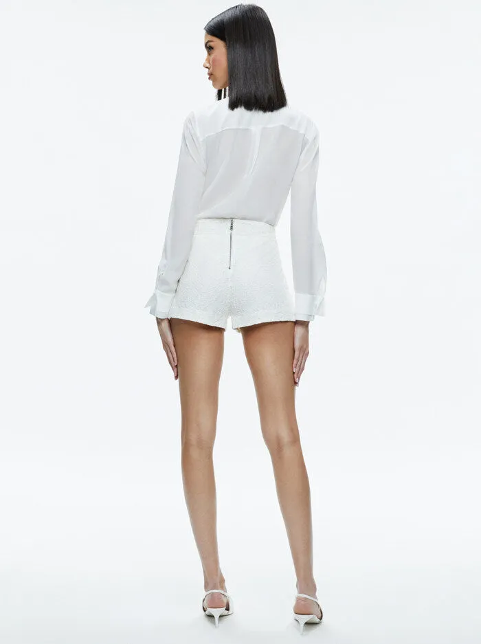 Alice   Olivia - Dunn Lace Short - Off White