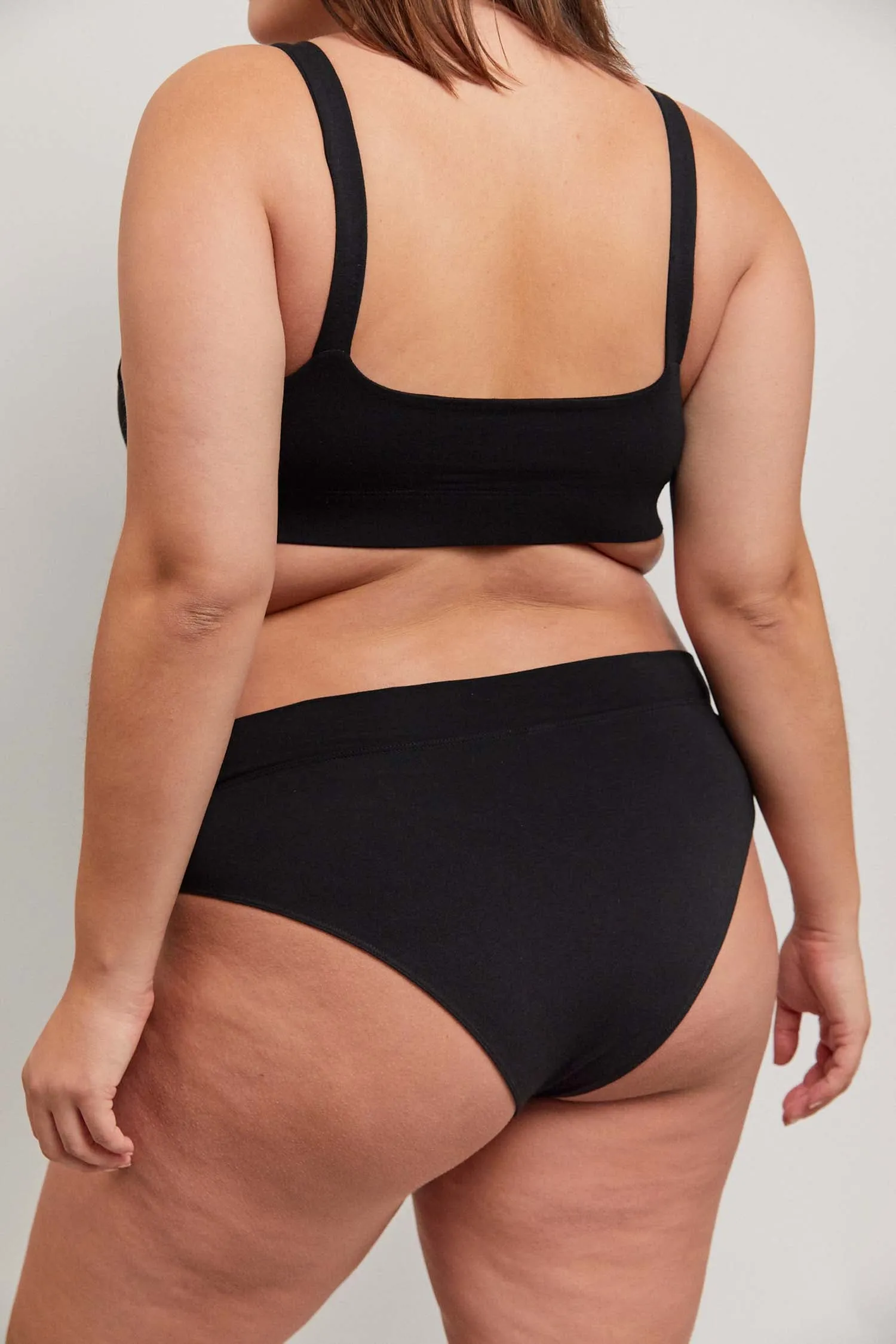 BRONTE CHEEKY ORGANIC COTTON BRIEF - NOIR