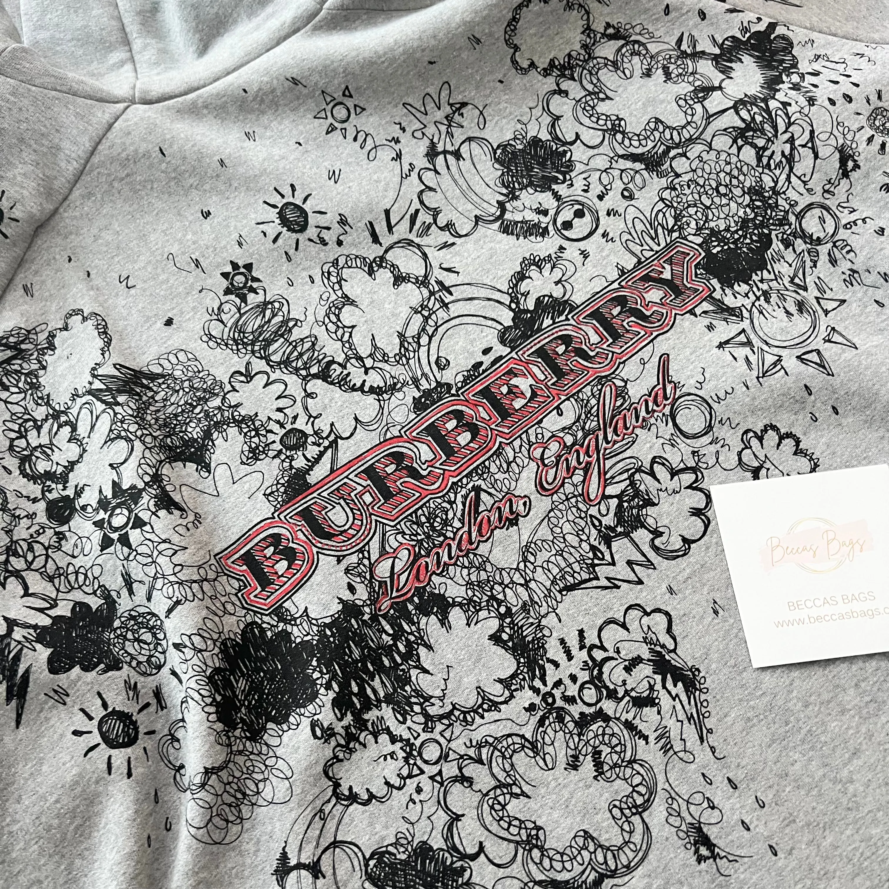 Burberry Hooded Scribbles Poncho