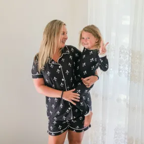 Button Down Pajamas - Fleur de Lis