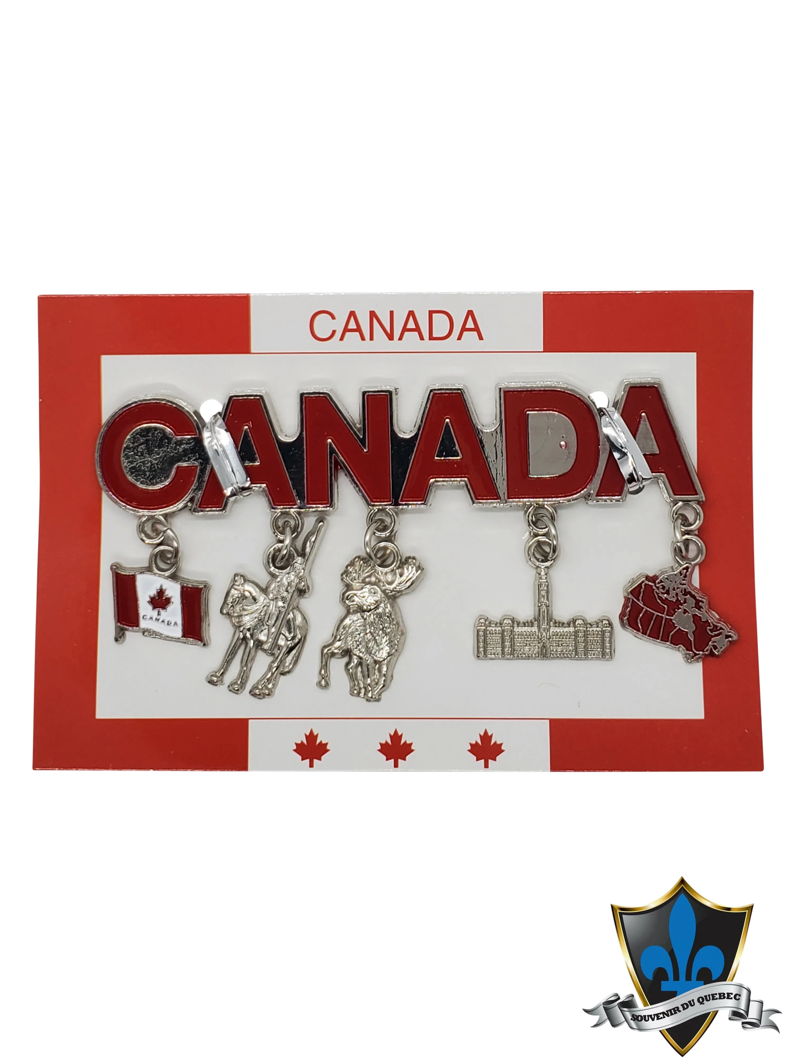 Canada Magnet with 5 Canadian Charms