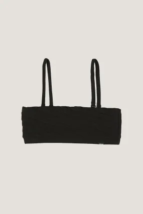 CARMEN ORGANIC COTTON STRAPLESS BRALETTE - BLACK