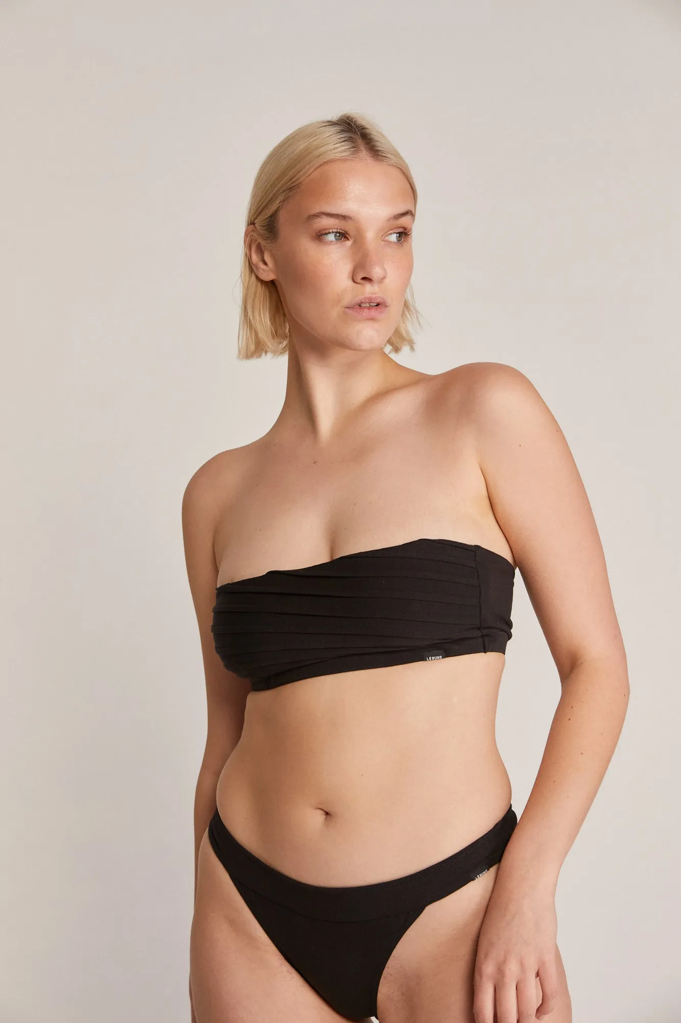 CARMEN ORGANIC COTTON STRAPLESS BRALETTE - BLACK