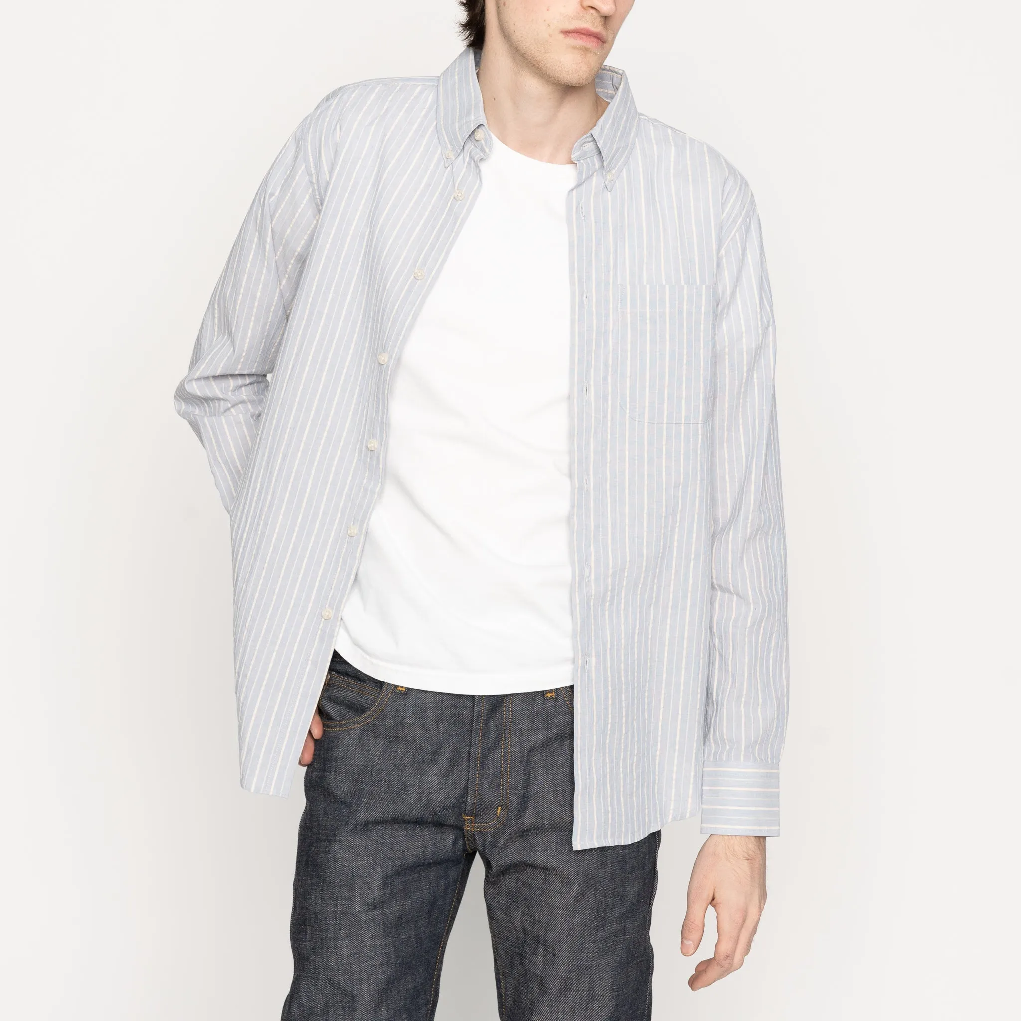 Easy Shirt - Organic Cotton Dobby - Pale Blue