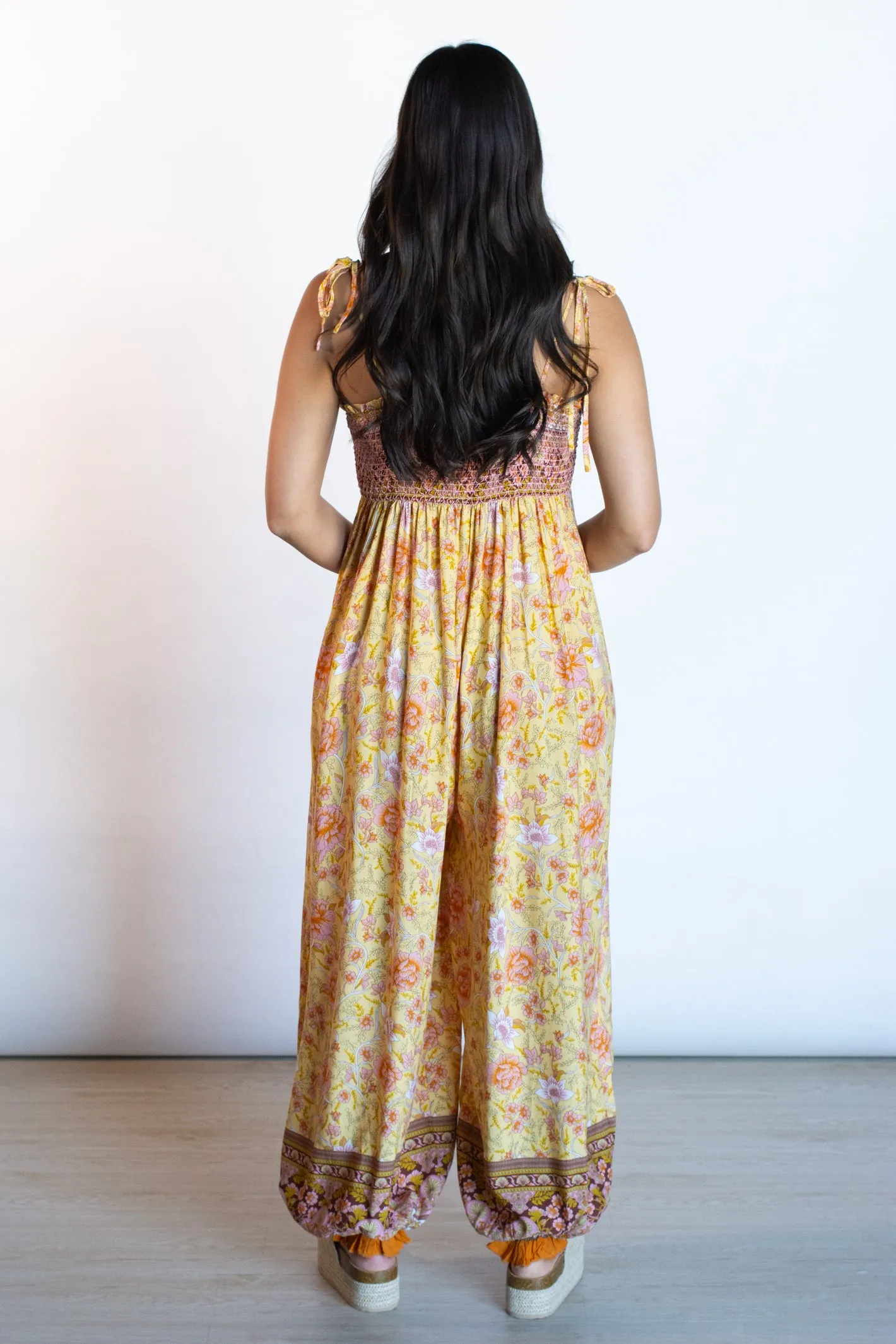 Flourishing Babe Yellow Floral Jumpsuit