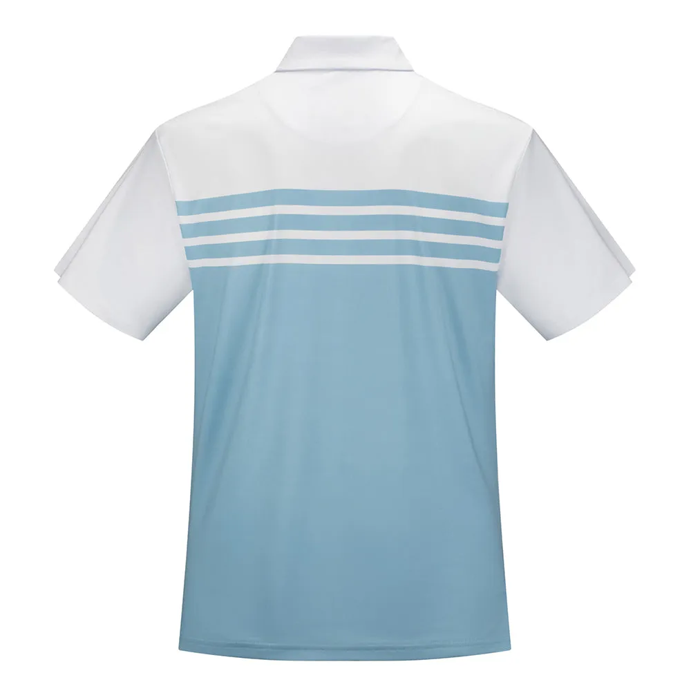 Grateful Dead | Performance Polo | Yellow Bear in Sky Blue Stripes