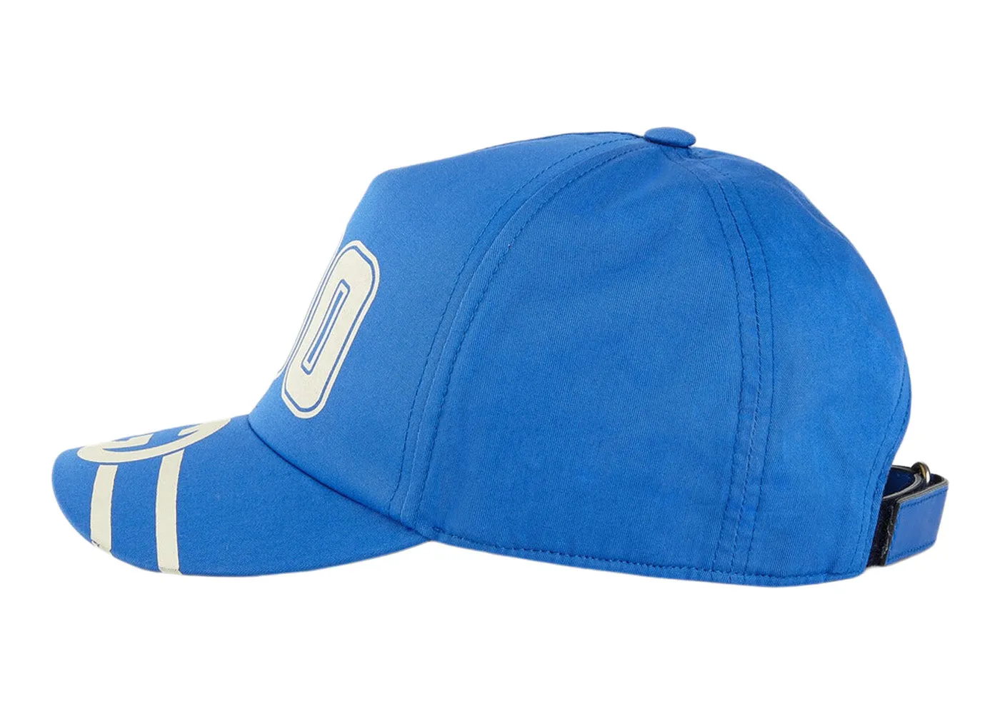 Gucci 100 Baseball Velcro Strap Cap Royal Blue/White