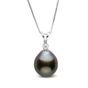 Harmony Collection 9.0-10.0 mm Drop Tahitian Pearl & Diamond Pendant