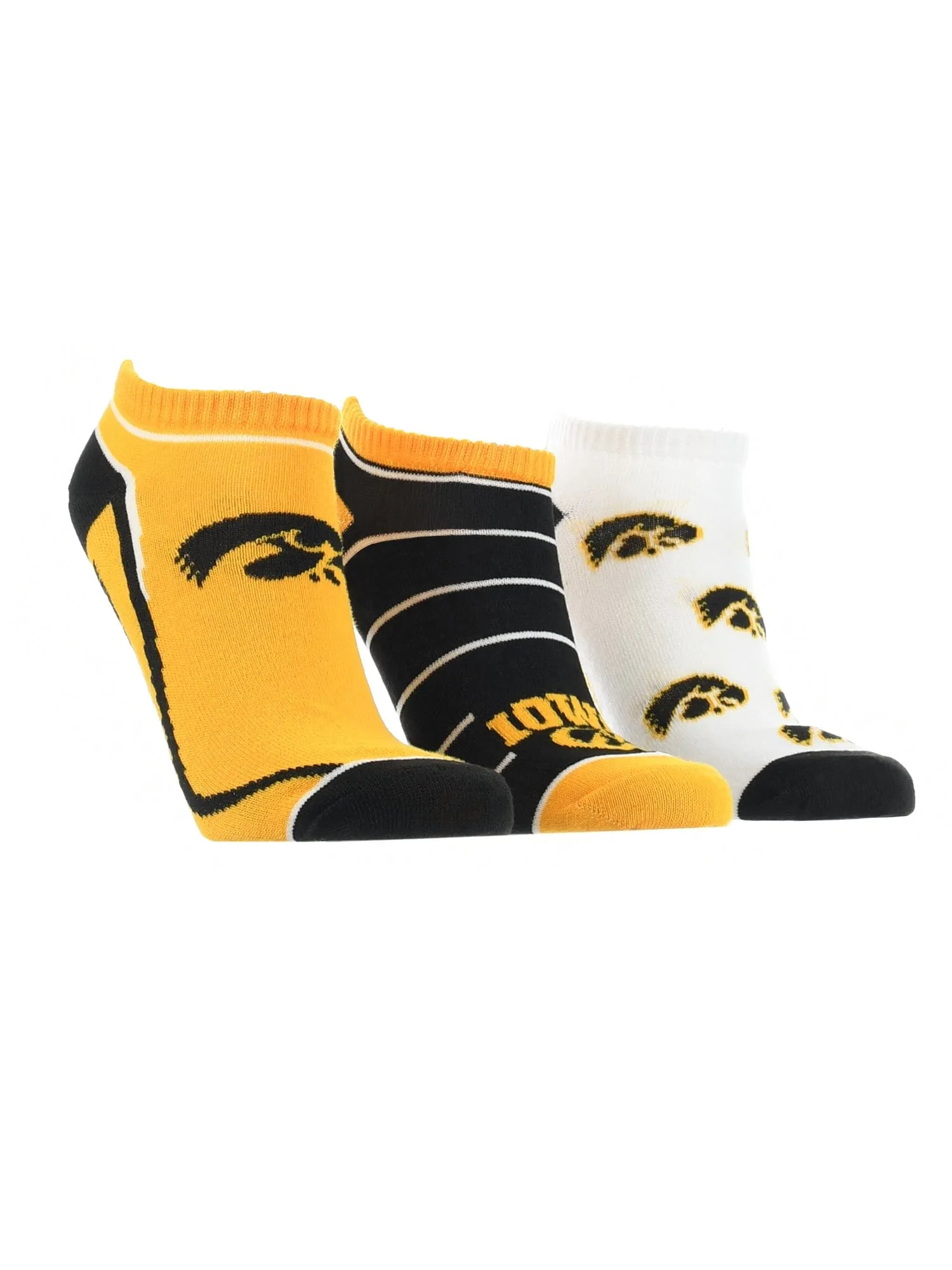 Iowa Hawkeyes No Show Socks Full Field 3 Pack