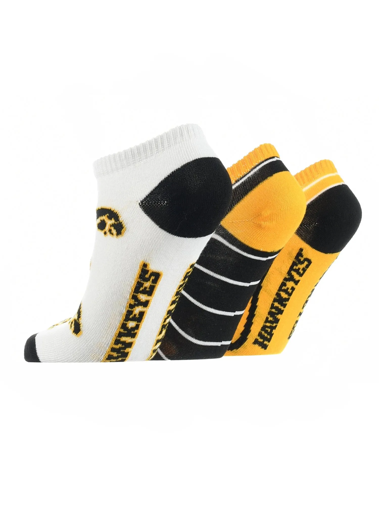 Iowa Hawkeyes No Show Socks Full Field 3 Pack