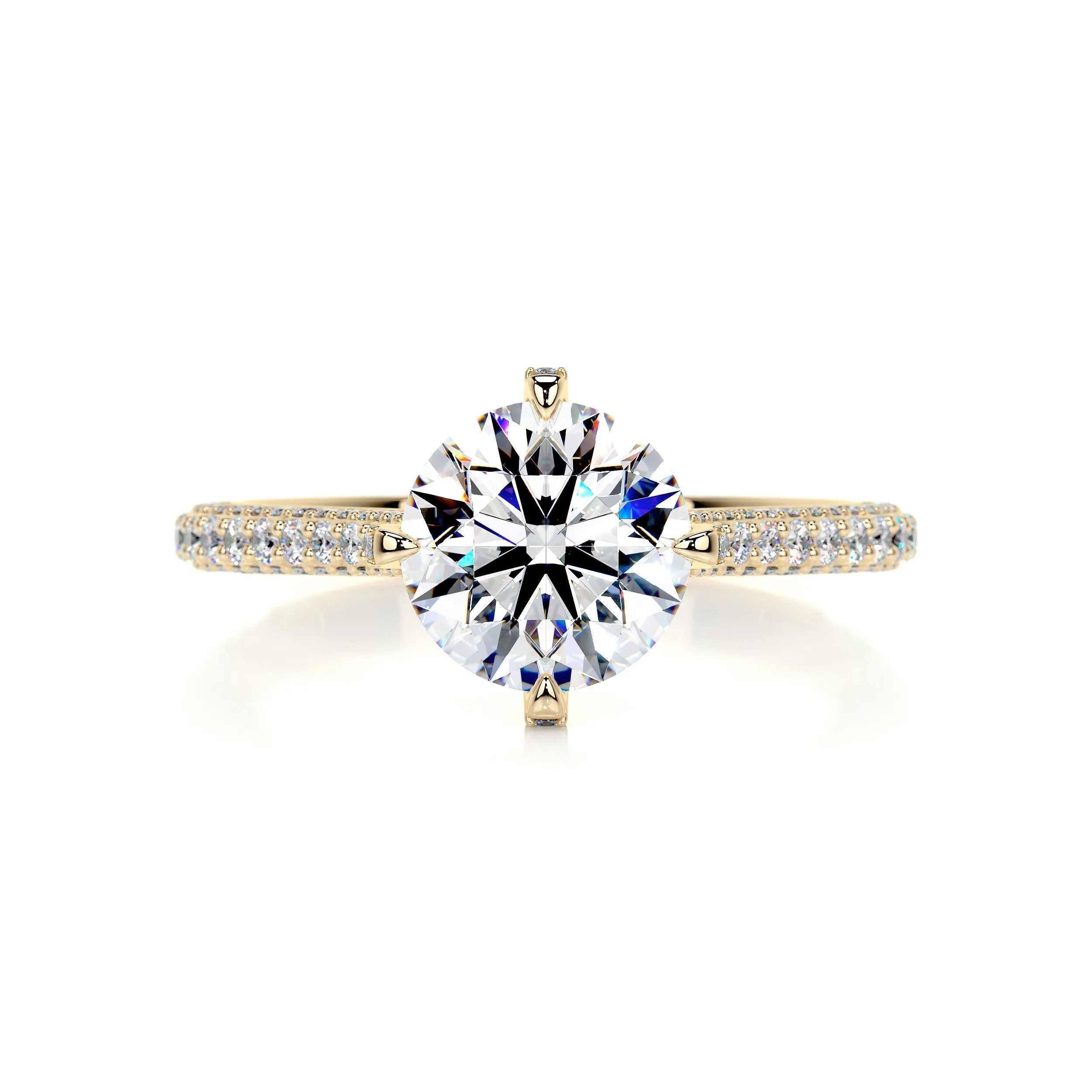 Jocelyn Moissanite & Diamonds Ring -18K Yellow Gold