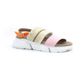 LAKE Sandal Blued Sandalo Donna Bicolor Pink Orange D41-BLU