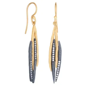 Lika Behar Zebra Oxidized Silver & 24K Gold Diamond Earrings