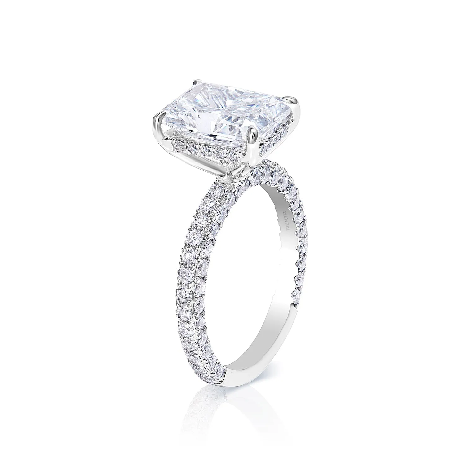 Livia 5 Carats G SI1 Radiant Cut Lab-Grown Diamond Engagement Ring in White Gold