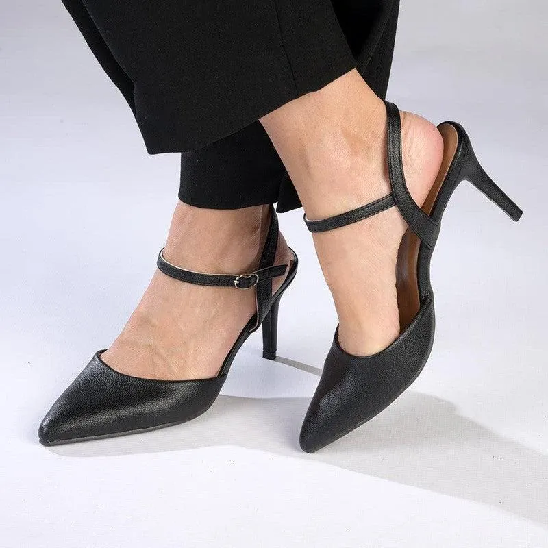 Madison Dina 2 Slingback With Ankle Tie - Black