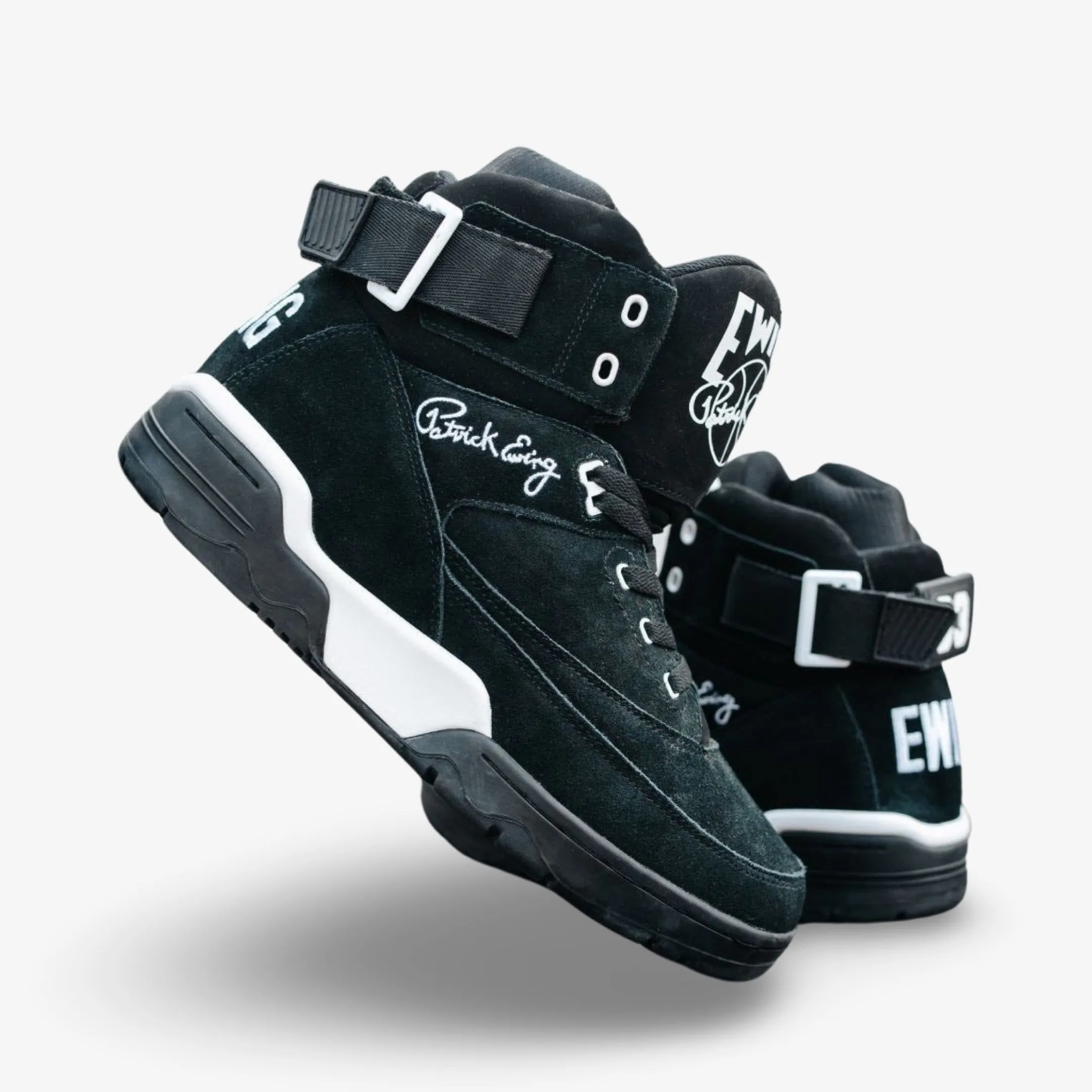 (Men's) Ewing Athletics 33 Hi OG Suede Black / White 1EW90013-018