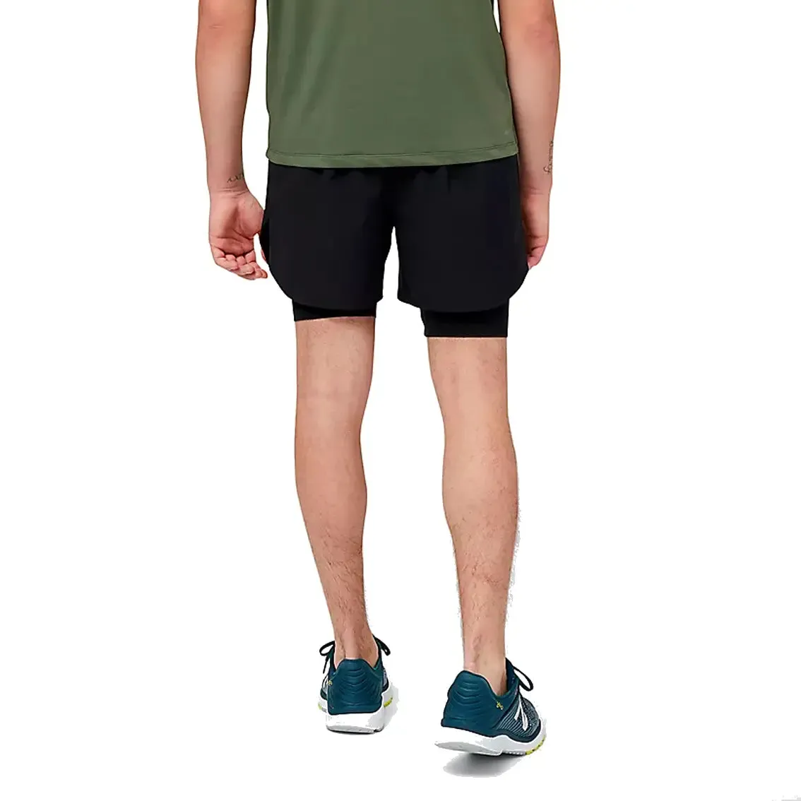 Mens New Balance Q Speed 5 Inch 2 in 1 Short - Black