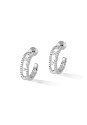 Messika Move 18KWG Pavé Diamond Hoop Earrings | Choose Gold