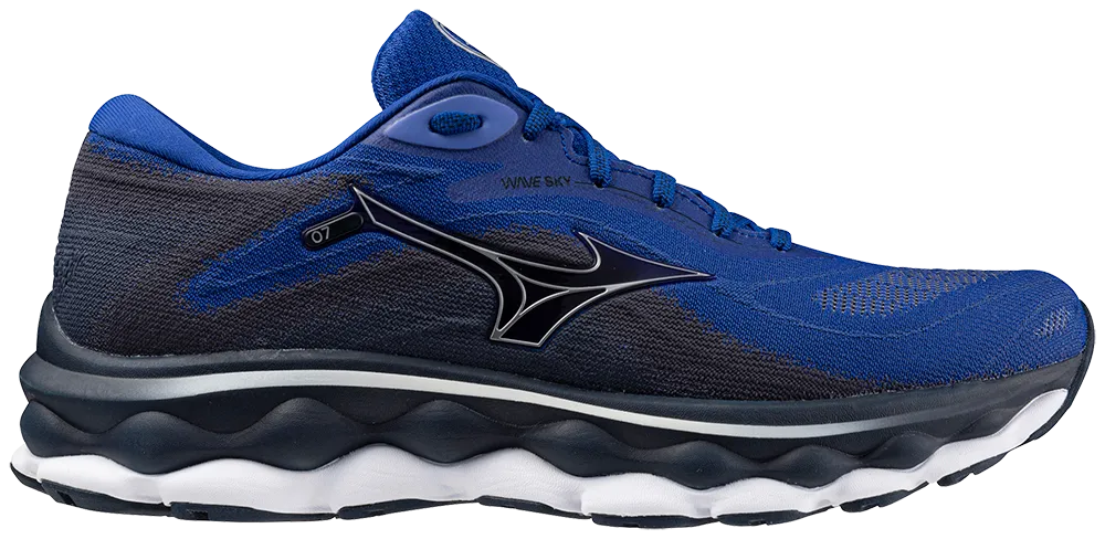 Mizuno Wave Sky 7 (D Width) - Surf the Web/Silver/Dress Blues (Mens)