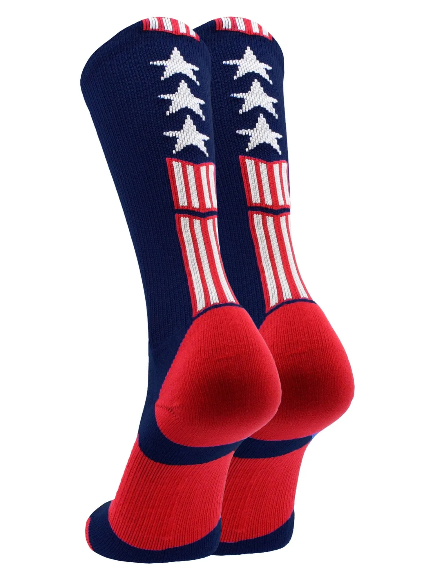 Patriot USA Flag Stars and Stripes Athletic Crew Socks (multiple colors)