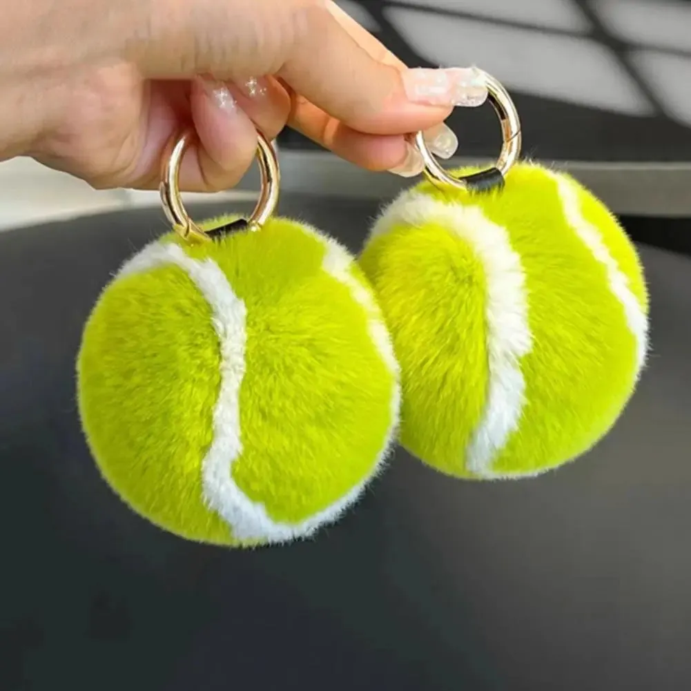 Plush Tennis Ball Key Ring