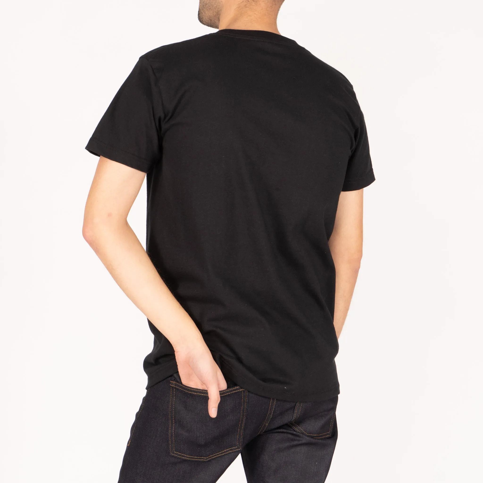 Pocket Tee - Black - Sashiko Double Gauze