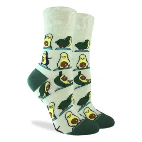 "Avocado Yoga" Cotton Crew Socks by Good Luck Sock