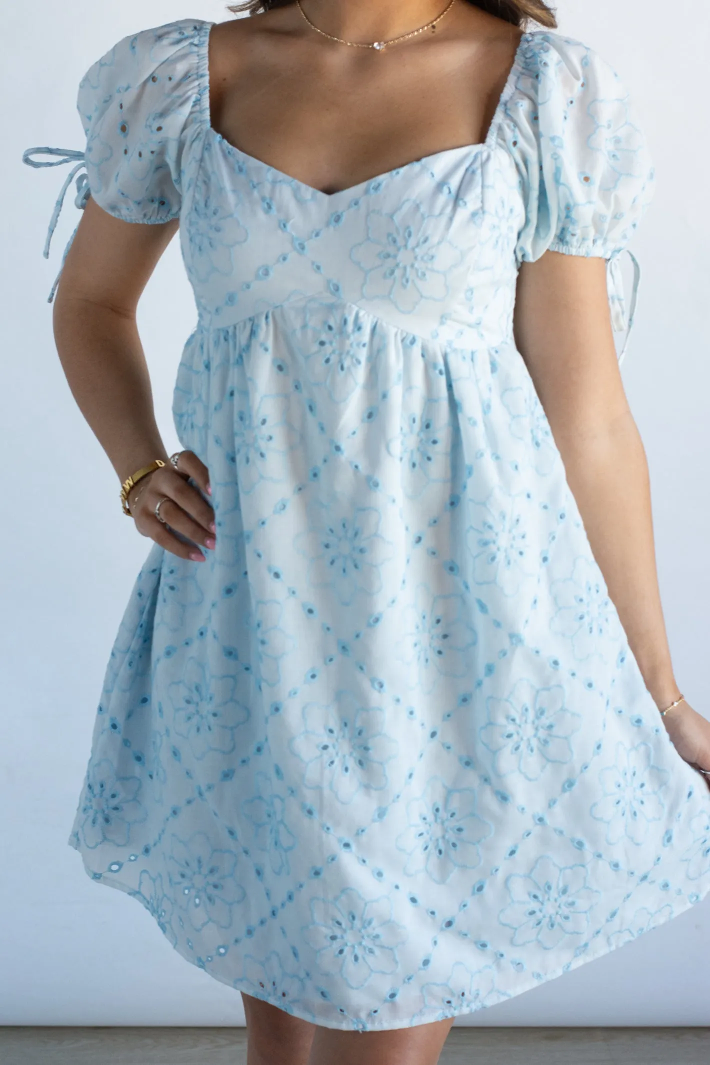 Simply Dreamy Eyelet Mini Dress