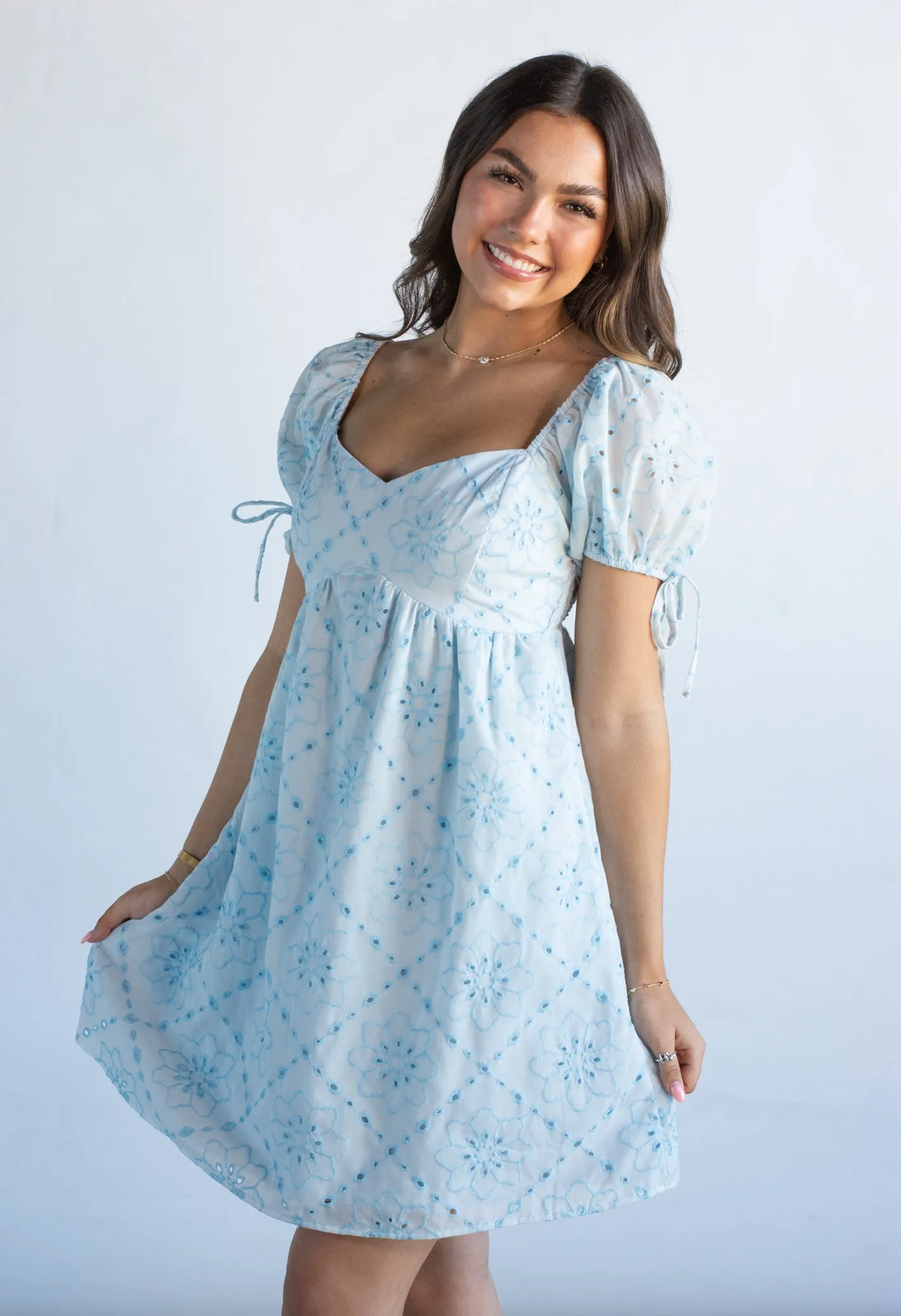 Simply Dreamy Eyelet Mini Dress