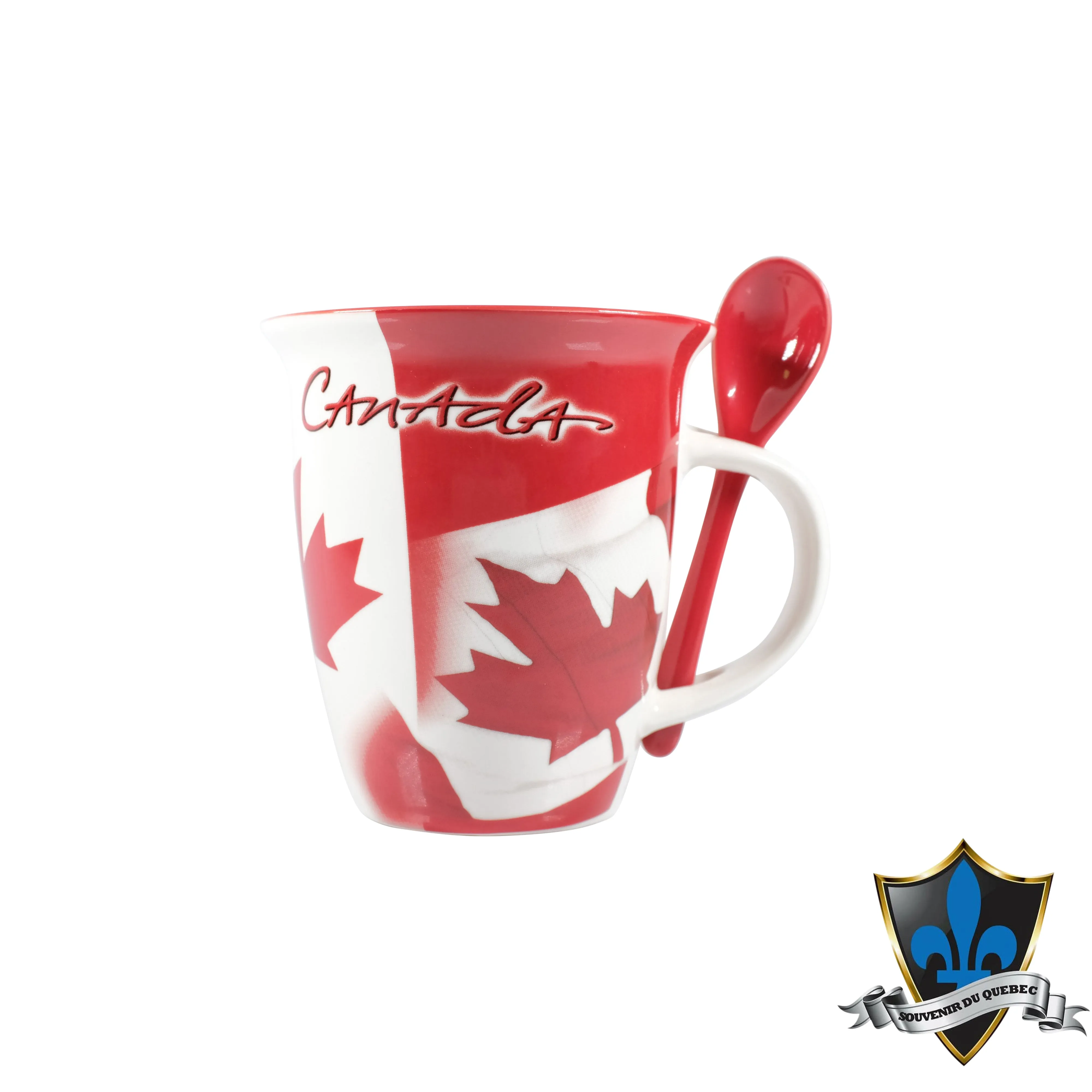 Souvenir du Quebec Canadian flag  Mug with Spoon