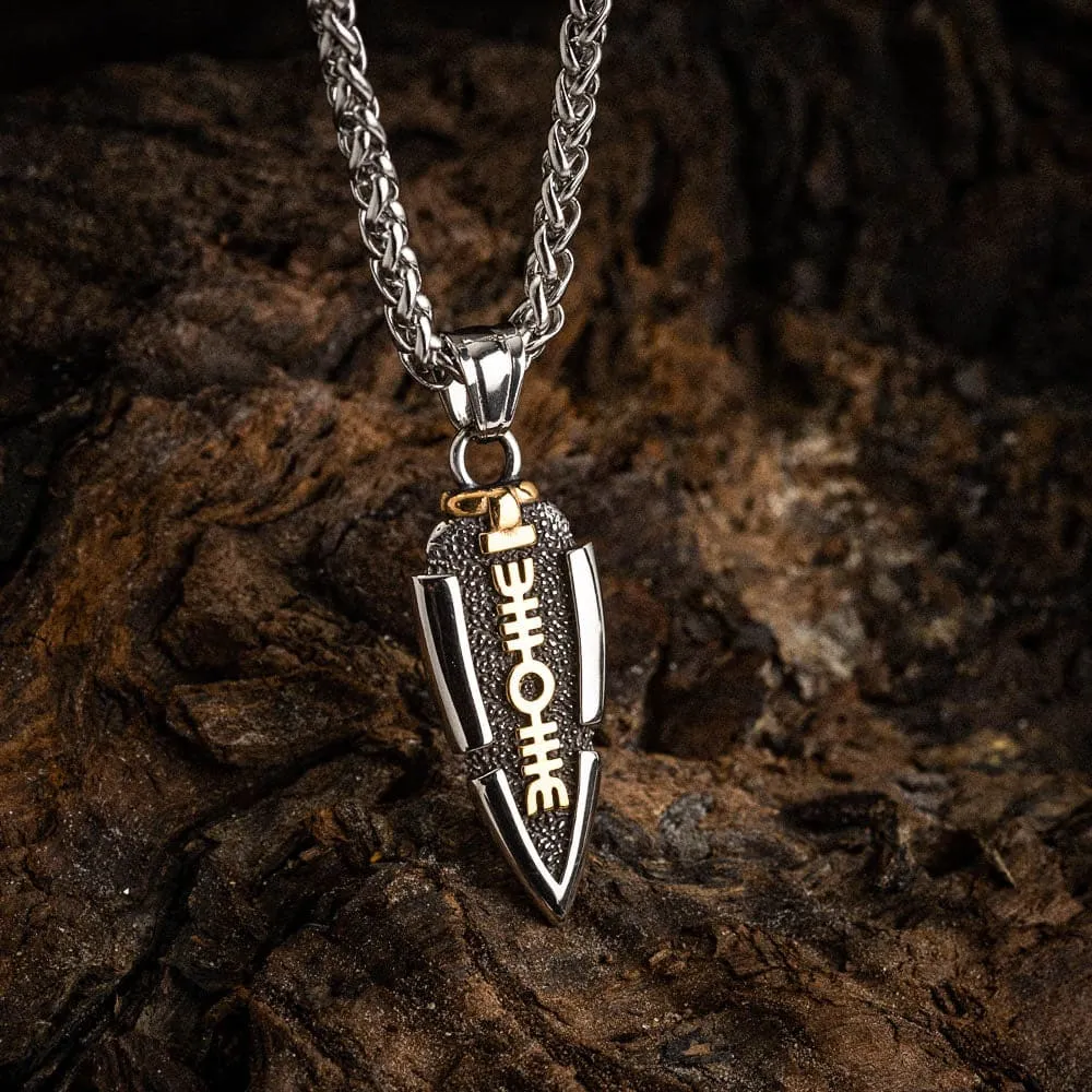 Stainless Steel Dual Color Odin's Spear Necklace