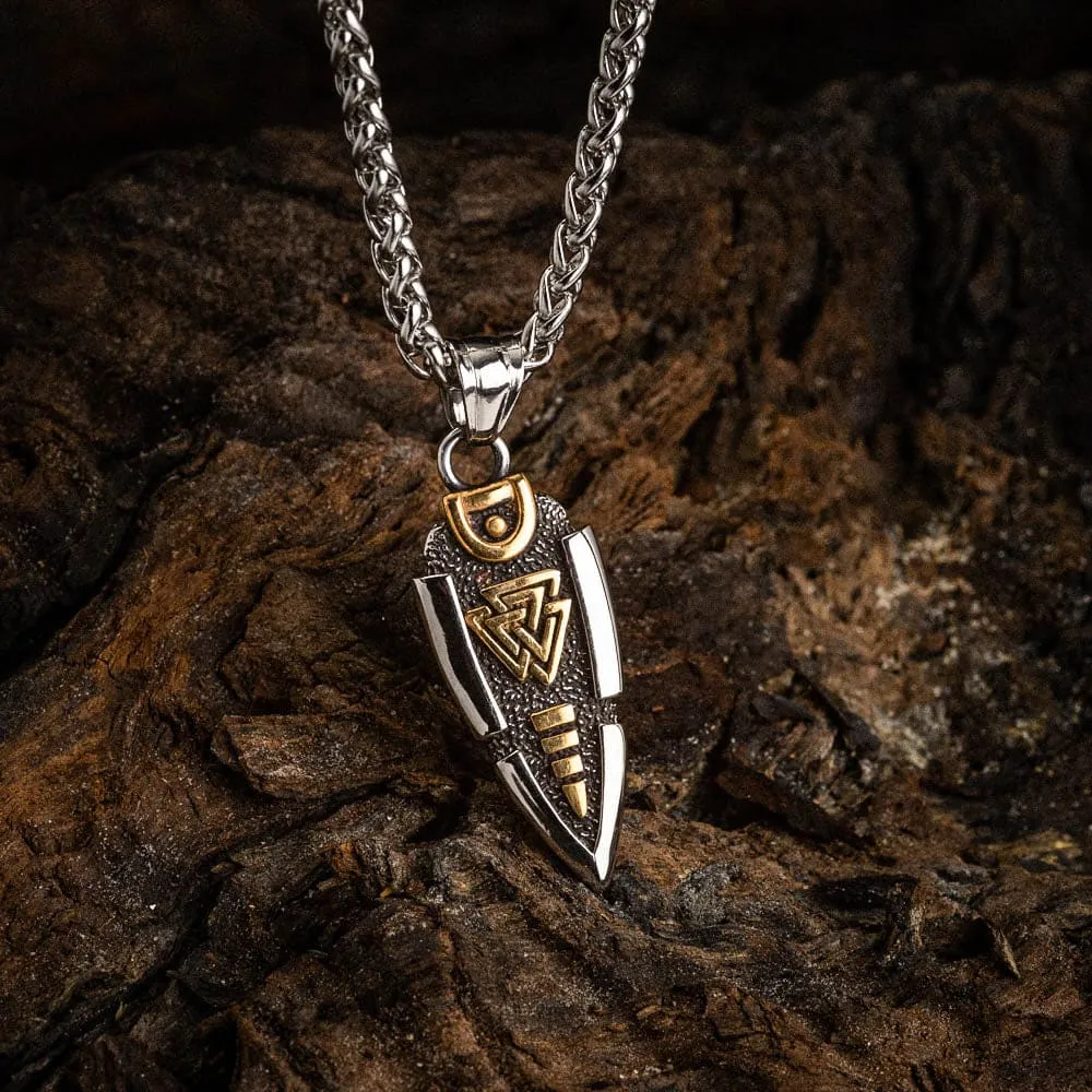 Stainless Steel Dual Color Odin's Spear Necklace