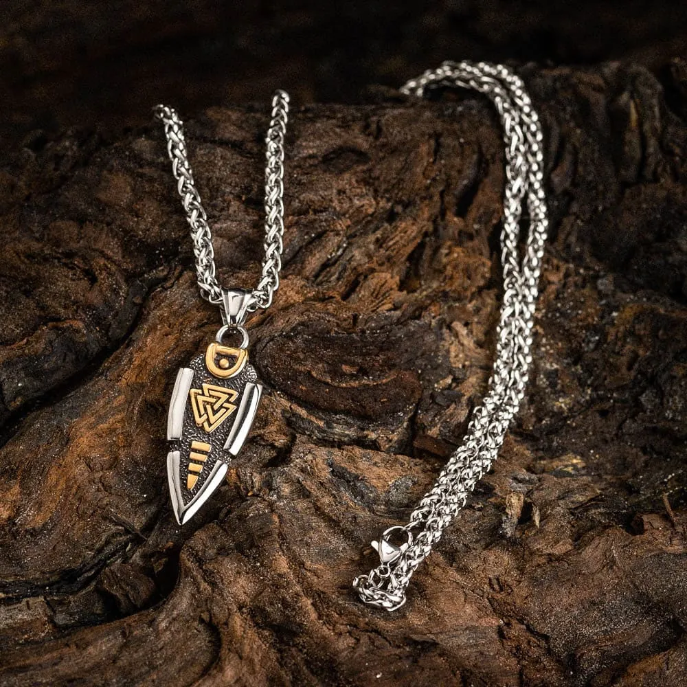 Stainless Steel Dual Color Odin's Spear Necklace