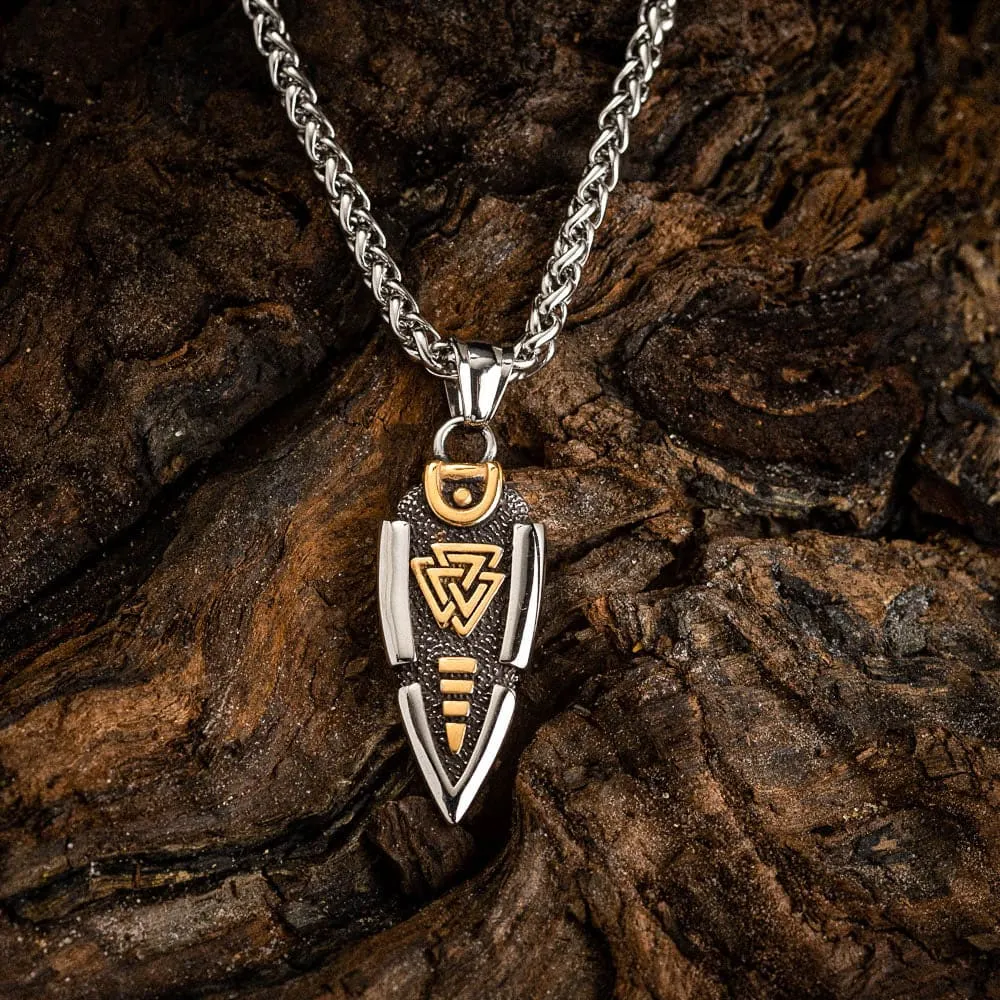 Stainless Steel Dual Color Odin's Spear Necklace